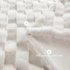 Madison Park Luxuriously Cozy Soft Long Faux Fur Basketweave Blanket, Reversible Soft & Snuggly Velvet Throw, Lightweight, Breathable, All Season, Trendy Room Décor, 50×60, Tan(Ivory)
