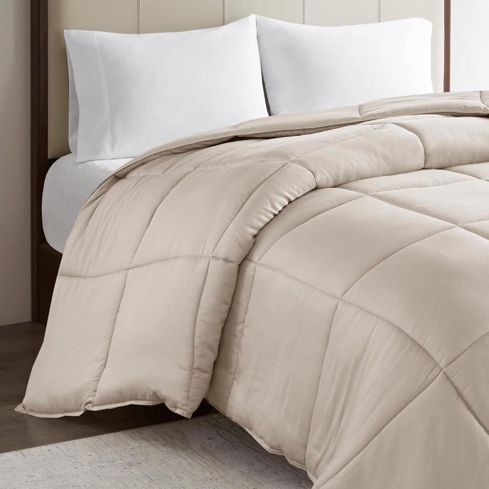 imageMadison Park Cotton Comforter 300 Thread Count Cotton Comforter Box Quilting Soft Breathable Lightweight All Seasons Down Alternative Bedding with Corner Loops Winfield TwinTwin XL WhiteTan