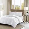 Madison Park Cotton Comforter, 300 Thread Count Cotton Comforter, Box Quilting, Soft, Breathable, Lightweight All Seasons Down Alternative Bedding with Corner Loops, Winfield, Twin/Twin XL, White(White)