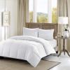 Madison Park Cotton Comforter, 300 Thread Count Cotton Comforter, Box Quilting, Soft, Breathable, Lightweight All Seasons Down Alternative Bedding with Corner Loops, Winfield, Twin/Twin XL, White(White)