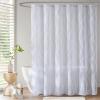 Madison Park Candice Sheer Shower Curtain, Lightweight Sheer Fabric with Geometric Pattern, Modern Bathroom Decor, Machine Washable, 72″x72″, White(Blue)