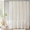 Madison Park Candice Sheer Shower Curtain, Lightweight Sheer Fabric with Geometric Pattern, Modern Bathroom Decor, Machine Washable, 72″x72″, White(Ivory)