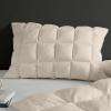 Madison Park King Pillowcase Puffy Pillow Protector Overfilled High Desity Fill Pillow Cover, 3D Puff Quilted Microfiber Fluffy Pillowcase, Zipper Closure, Stay Puffed, King, White 1 Piece(Tan)