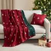 Madison Park Lush Decor Christmas Coverlet Set Festive Jacquard Design, 3 Piece Set – All Season, Reversible Bedspread Lightweight Bedding Layer, Shams, King, Red/Green(50″W x 70″L)