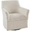 Madison Park Swivel Glider Chair For Living Room, High Back Bedroom Lounge, Foam Seat Cushion Upholstered, Nursery Furniture, Metal Base, Fully Assembled, Grey(Transitional)