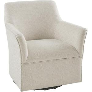 Madison Park Swivel Glider Chair For Living Room, High Back Bedroom Lounge, Foam Seat Cushion Upholstered, Nursery Furniture, Metal Base, Fully Assembled, Grey(Transitional)
