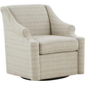 Madison Park Swivel Glider Chair For Living Room, High Back Bedroom Lounge, Foam Seat Cushion Upholstered, Nursery Furniture, Metal Base, Fully Assembled, Grey(Justin)