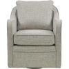 Madison Park Brianne Upholstered Swivel Curved Armchair 360 Degree Accent Chair with Metal Base Stand, Pillowback Support, Slub Weave, Wide Seat for Nursery or Living Room Fully Assembled, Multi(Brianne Grey Multi)