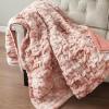Madison Park Ruched Luxury Throw Premium Soft Cozy Brushed Long Faux Fur for Bed, Couch or Sofa, 50″x60″, Purple(Pink Tie Dye)