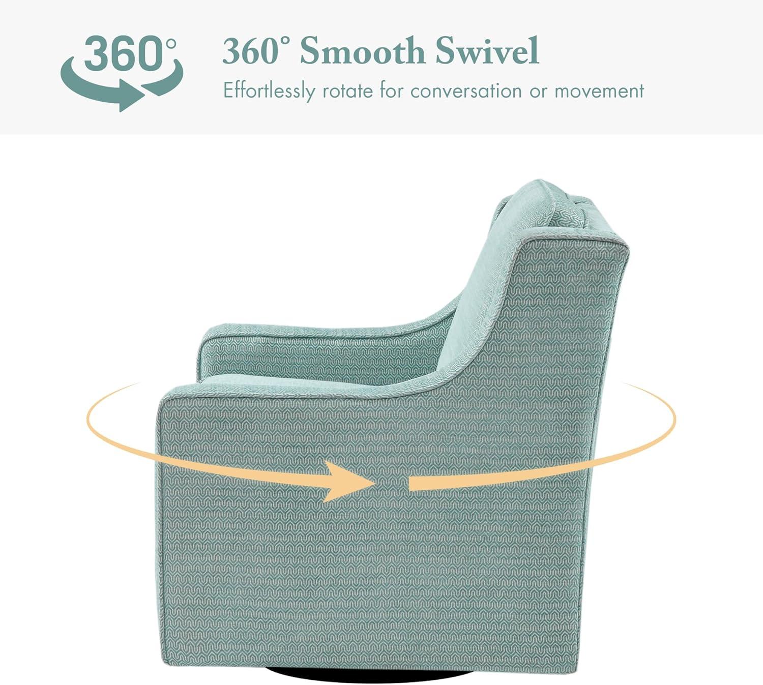 imageMadison Park Harris Swivel Chair Solid Wood Plywood Metal Base Accent Armchair Modern Classic Style Family Room Sofa Furniture 285 Wide Dusty Aqua