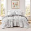 Madison Park Soft Plush Comforter Long Faux Fur Design, Mid Century, Modern All Season Down Alternative Bedding Set with Matching Sham, Full/Queen, Gia, Gray/White 3 Piece(Gray/White)