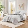 Madison Park Soft Plush Comforter Long Faux Fur Design, Mid Century, Modern All Season Down Alternative Bedding Set with Matching Sham, Full/Queen, Gia, Gray/White 3 Piece(Gray/White)
