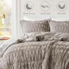 Madison Park Soft Plush Comforter Long Faux Fur Design, Mid Century, Modern All Season Down Alternative Bedding Set with Matching Sham, Full/Queen, Gia, Gray/White 3 Piece(Gray)