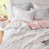 Madison Park Soft Plush Comforter Long Faux Fur Design, Mid Century, Modern All Season Down Alternative Bedding Set with Matching Sham, Full/Queen, Gia, Gray/White 3 Piece(Blush)