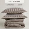 Madison Park Soft Plush Comforter Long Faux Fur Design, Mid Century, Modern All Season Down Alternative Bedding Set with Matching Sham, Full/Queen, Gia, Gray/White 3 Piece(Gray)
