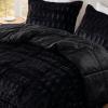 Madison Park Soft Plush Comforter Long Faux Fur Design, Mid Century, Modern All Season Down Alternative Bedding Set with Matching Sham, Full/Queen, Gia, Gray/White 3 Piece(Black)