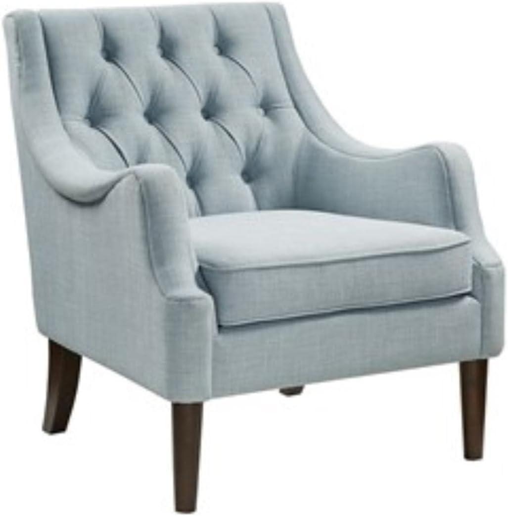 imageMadison Park Accent Chair for Living Room Upholstered Button Tufted Back Removable 575 T Seat Cushion Solid Wood Legs Modern Accent Armchair Family Room Furniture Bedroom Chair 2925W BeigeDusty Blue