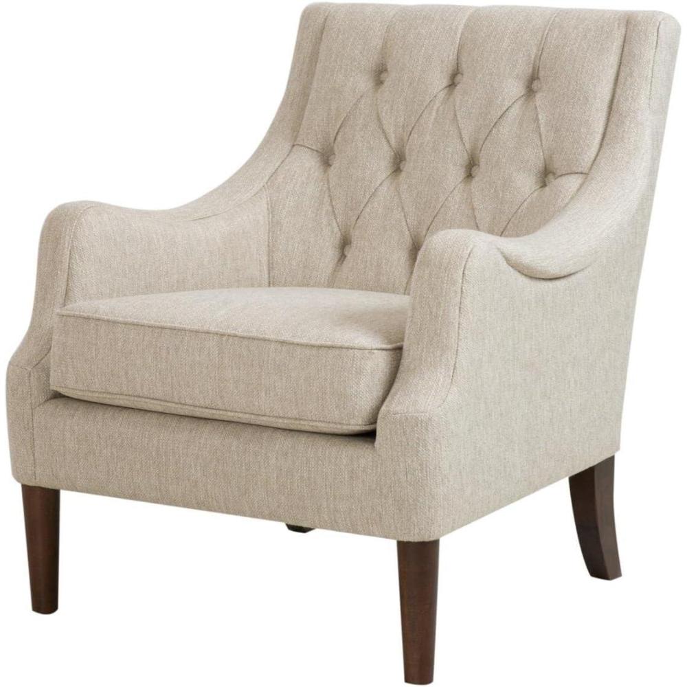 imageMadison Park Accent Chair for Living Room Upholstered Button Tufted Back Removable 575 T Seat Cushion Solid Wood Legs Modern Accent Armchair Family Room Furniture Bedroom Chair 2925W BeigeBeige