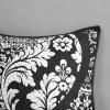 Madison Park Vienna Reversible Cotton Quilt-Luxury Stitching Design All Season, Breathable Coverlet Bedspread Bedding, Shams, Decorative Pillow, King/Cal King, Indigo 6 Piece(Black)