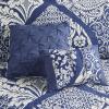 Madison Park Vienna Reversible Cotton Quilt-Luxury Stitching Design All Season, Breathable Coverlet Bedspread Bedding, Shams, Decorative Pillow, King/Cal King, Indigo 6 Piece(Indigo)
