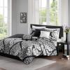 Madison Park Vienna Reversible Cotton Quilt-Luxury Stitching Design All Season, Breathable Coverlet Bedspread Bedding, Shams, Decorative Pillow, King/Cal King, Indigo 6 Piece(Black)