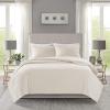 Madison Park Linnette Reversible Quilt Set – All Season Breathable Coverlet, Lightweight Cozy Bedding Layers, Matching Shams, Full/Queen(90″x90″), Geometric Cream 3 Piece(Geometric Cream)