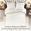 Madison Park Medallion Comforter Set for King Size Bed, Woven Tufted Bedding, All Season & Lightweight King Bed Set with Shams, Shabby Chic Cottage, Orly, Ivory 3 Piece(Ivory)