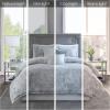 Madison Park Pure Ronan Cotton Comforter Set – Casual Paisley Design, All Season Alternative Down Cozy Bedding, Matching Shams, Decorative Pillows, Blue King/Cal King(104″x92″) 5 Piece(Emory Marble Grey)