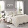 Madison Park Linnette Reversible Quilt Set – All Season Breathable Coverlet, Lightweight Cozy Bedding Layers, Matching Shams, Full/Queen(90″x90″), Geometric Cream 3 Piece(Geometric Cream)