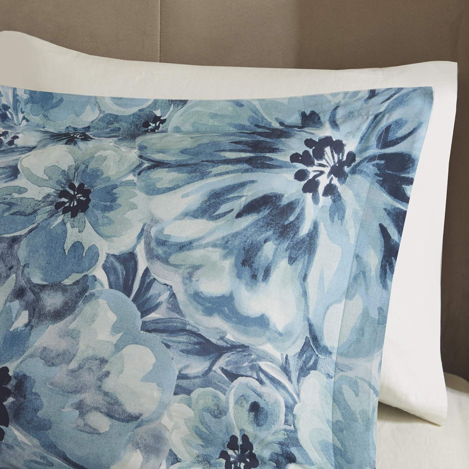imageMadison Park 100 Cotton Comforter Set Feminine Design Colorful Floral Print All Season Down Alternative Bedding Layer and Matching Shams California King 104 in x 92 in Mariana Multi 7 PieceTeal