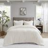 Madison Park Arctic Comforter Set Faux Fur Checkboard Textured Design – Down Alternative Ultra Soft, Winter Cozy and Warm Bedding, King/Cal King, Grey(Ivory)