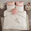 Madison Park Elise Comforter Reversible Cotton Percale Flower Floral Botanical Medallion Stripes Printed Soft Overfilled Down Alternative Hypoallergenic All Season Bedding-Set, Cal King, Blush