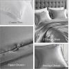 Madison Park Queen Satin Comforter Set Luxuriously Smooth on Hair & Skin, Lustrous, Silky Comforters Queen Size All Season Satin Luxury Bedding Set Queen, Shams, Full/Queen, Grey 4 Piece(Grey)