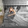 Madison Park Queen Satin Comforter Set Luxuriously Smooth on Hair & Skin, Lustrous, Silky Comforters Queen Size All Season Satin Luxury Bedding Set Queen, Shams, Full/Queen, Grey 4 Piece(Grey)