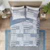 Madison Park Quilt Bedding Set, Jacquard Woven Patchwork Coverlet, Farmhouse, All Season Lightweight, Classic & Cozy Diamond Stitched Design Cover, Matching Shams, Graham Full/Queen Blue 3 Piece(Blue)