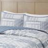 Madison Park Quilt Bedding Set, Jacquard Woven Patchwork Coverlet, Farmhouse, All Season Lightweight, Classic & Cozy Diamond Stitched Design Cover, Matching Shams, Graham Full/Queen Blue 3 Piece(Blue)