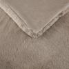 Madison Park Reversible Faux Fur Throw Blanket for Winter, Premium Warm Fuzzy Cover, Luxuriously Soft Velvet Texture Reverse, Cozy for Lounging on Couch, Sofa Ideal for Home Office, 50×60 Grey(Tan)