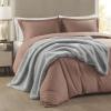 Madison Park Reversible Faux Fur Throw Blanket for Winter, Premium Warm Fuzzy Cover, Luxuriously Soft Velvet Texture Reverse, Cozy for Lounging on Couch, Sofa Ideal for Home Office, 50×60 Grey(Grey)
