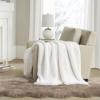 Madison Park Reversible Faux Fur Throw Blanket for Winter, Premium Warm Fuzzy Cover, Luxuriously Soft Velvet Texture Reverse, Cozy for Lounging on Couch, Sofa Ideal for Home Office, 50×60 Grey(Ivory)