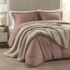 Madison Park Reversible Faux Fur Throw Blanket for Winter, Premium Warm Fuzzy Cover, Luxuriously Soft Velvet Texture Reverse, Cozy for Lounging on Couch, Sofa Ideal for Home Office, 50×60 Grey(Tan)