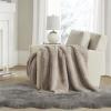 Madison Park Reversible Faux Fur Throw Blanket for Winter, Premium Warm Fuzzy Cover, Luxuriously Soft Velvet Texture Reverse, Cozy for Lounging on Couch, Sofa Ideal for Home Office, 50×60 Grey(Tan)