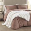 Madison Park Reversible Faux Fur Throw Blanket for Winter, Premium Warm Fuzzy Cover, Luxuriously Soft Velvet Texture Reverse, Cozy for Lounging on Couch, Sofa Ideal for Home Office, 50×60 Grey(Ivory)