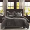 Premier Comfort Madison Park Parker Corduroy Ultra Soft Luxury Premium Plush Comforter Mini Bedding Set, Full/Queen, Grey(Gray)