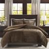 Premier Comfort Madison Park Parker Corduroy Ultra Soft Luxury Premium Plush Comforter Mini Bedding Set, King/Cal King, Grey(Brown)