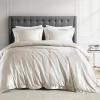 Madison Park Queen Satin Comforter Set Luxuriously Smooth on Hair & Skin, Lustrous, Silky Comforters Queen Size All Season Satin Luxury Bedding Set Queen, Shams, Full/Queen, Grey 4 Piece(Ivory)