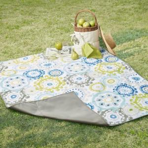 Madison Park Laguna Waterproof Picnic Blanket Multi/Grey 50×60
