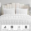 Madison Park King Comforter Set Ruched King Bedding Set, Elastic Embroidery Comforters Queen Size, All Season, Microfiber King Size Comforters, Matching Shams, Evelyn, King/Cal King, Grey 3 Piece(White)