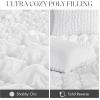 Madison Park King Comforter Set Ruched King Bedding Set, Elastic Embroidery Comforters Queen Size, All Season, Microfiber King Size Comforters, Matching Shams, Evelyn, King/Cal King, Grey 3 Piece(White)
