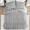 Madison Park King Comforter Set Ruched King Bedding Set, Elastic Embroidery Comforters Queen Size, All Season, Microfiber King Size Comforters, Matching Shams, Evelyn, King/Cal King, Grey 3 Piece(Grey)