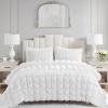 Madison Park King Comforter Set Ruched King Bedding Set, Elastic Embroidery Comforters Queen Size, All Season, Microfiber King Size Comforters, Matching Shams, Evelyn, King/Cal King, Grey 3 Piece(White)